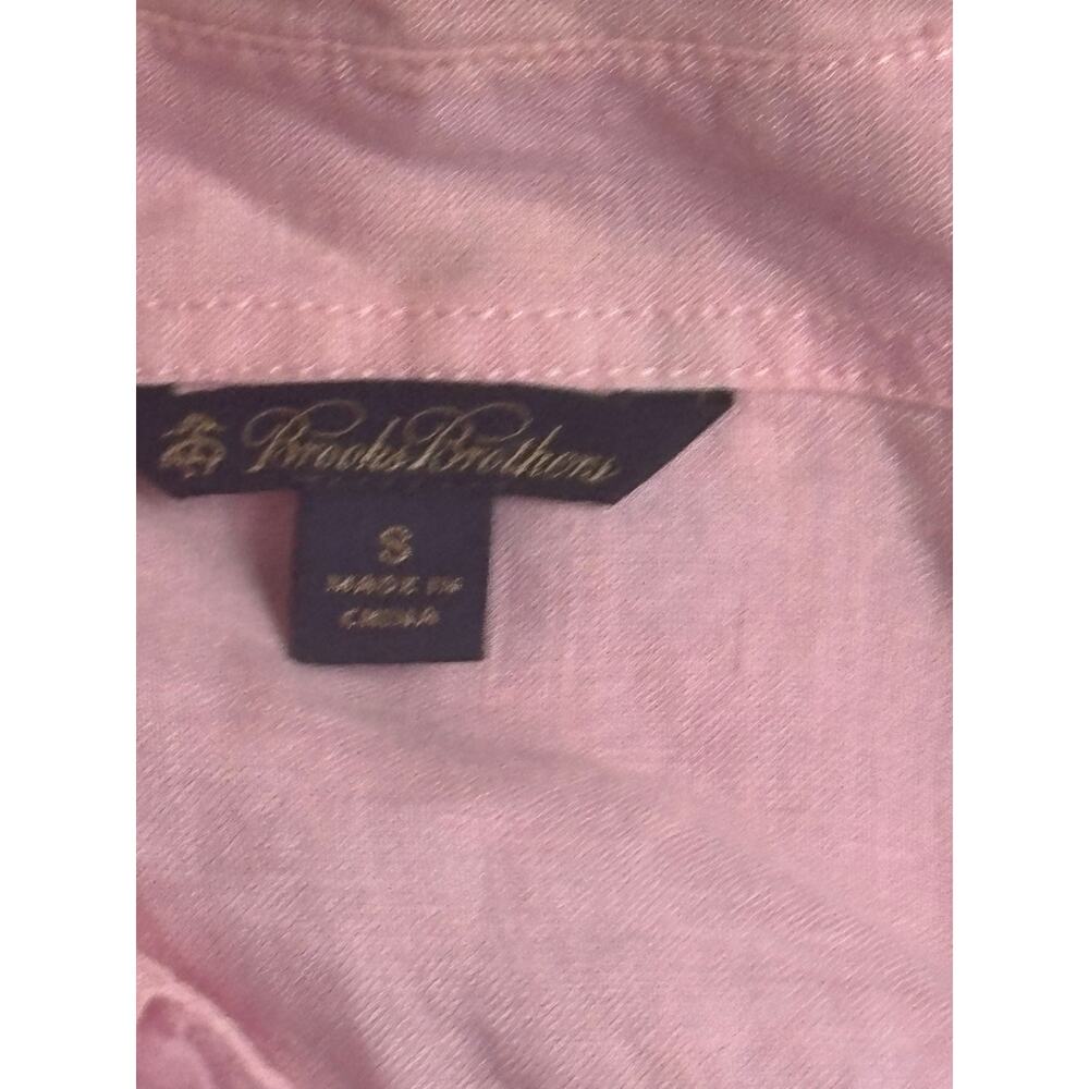 Brooks Brothers Women’s Pink 100% Linen Tunic shirt Dress Collar w slits Small S - Picture 2 of 6